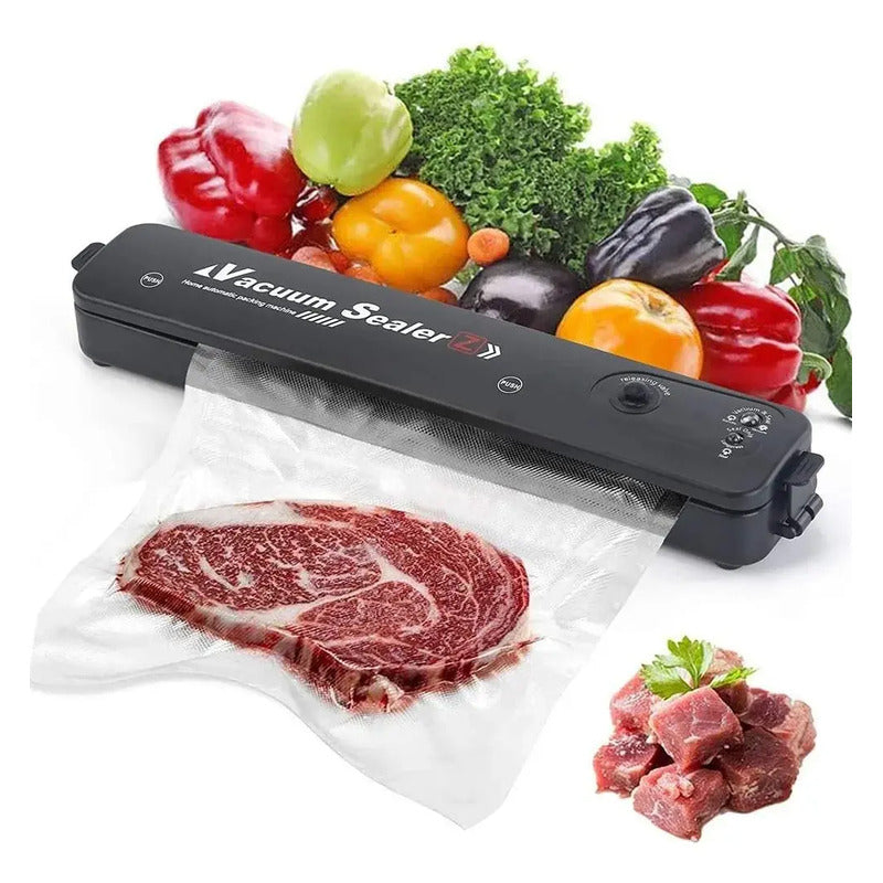 Maquina Selladora Al Vacio para Alimentos Cocina + 10 Bolsa Negro